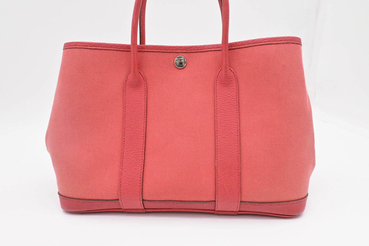 Hermes Garden Party In Handbag Canvas Pink Travel Bag
