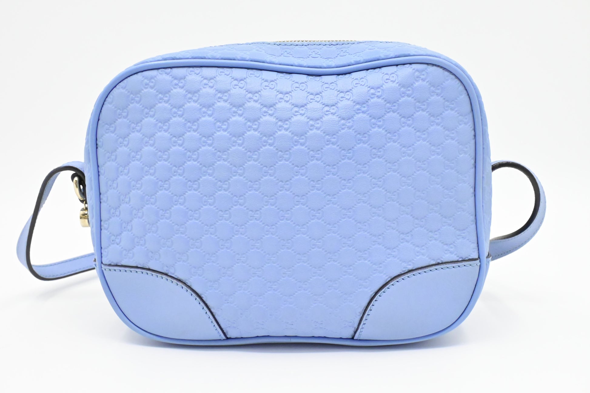 Gucci Baby Micro Guccissima Leather Blue Crossbody Bag
