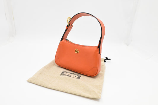 Gucci Aphrodite Leather Orange Shoulder Bag
