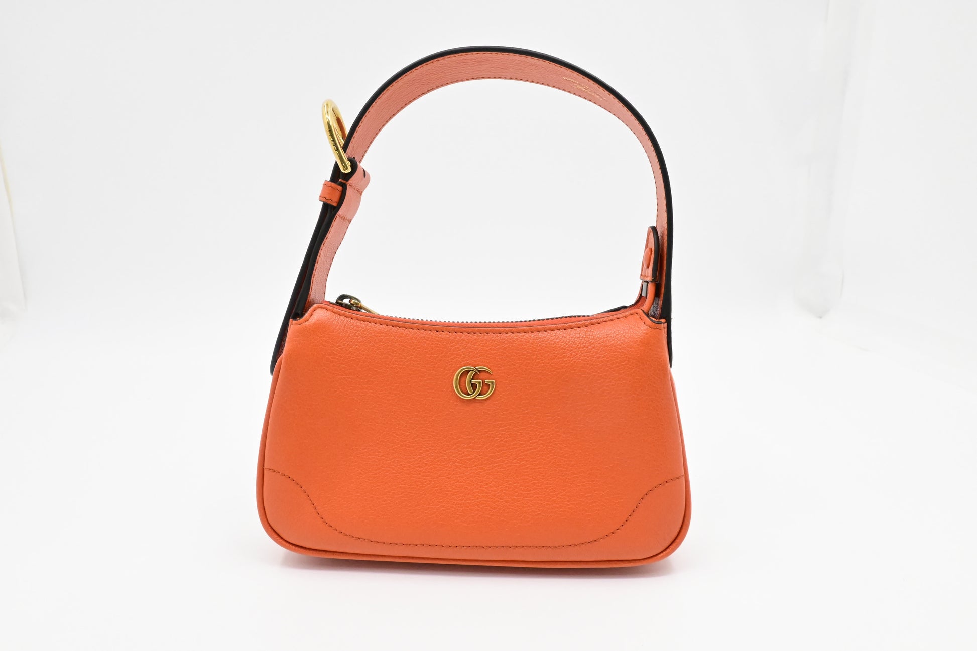 Gucci Aphrodite Leather Orange Shoulder Bag