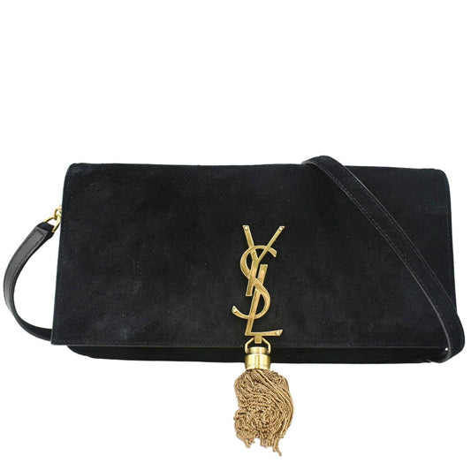YSL Saint Laurent Saint Kate Tassel Crossbody Bag Suede Black