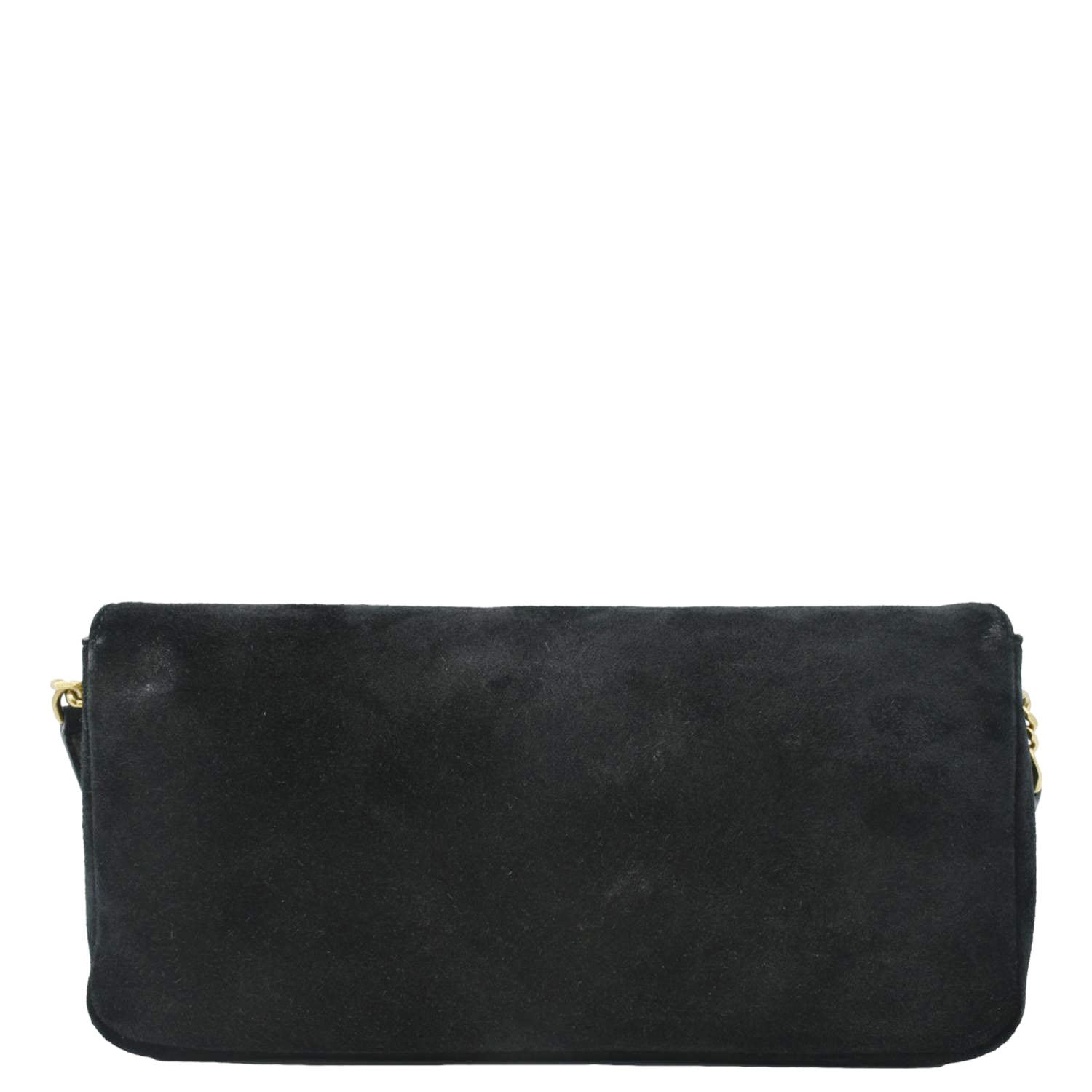 YSL Saint Laurent Yves Kate Tassel Crossbody Bag Suede Black