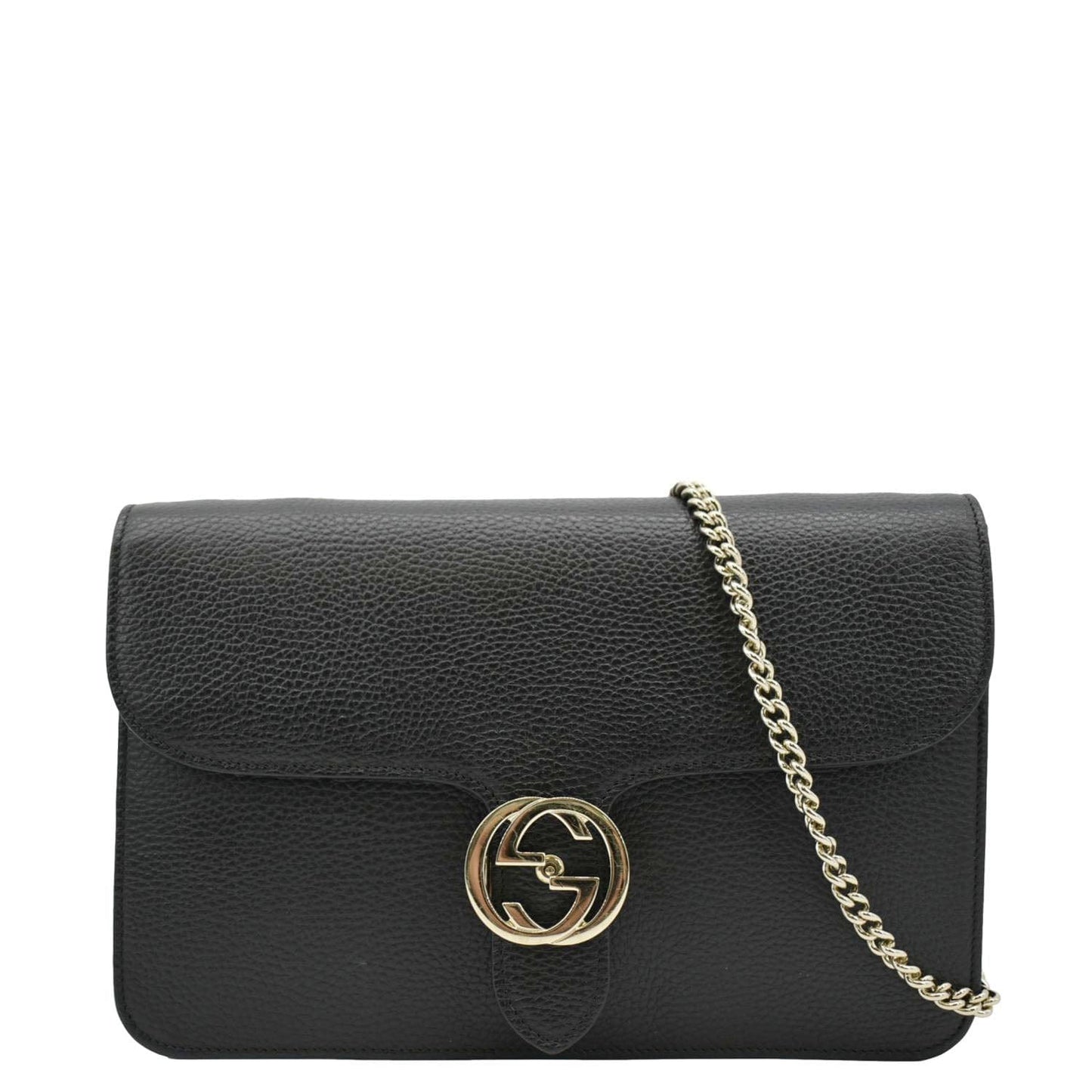Gucci Interlocking Crossbody Bag Leather Black Interlocking 510303
