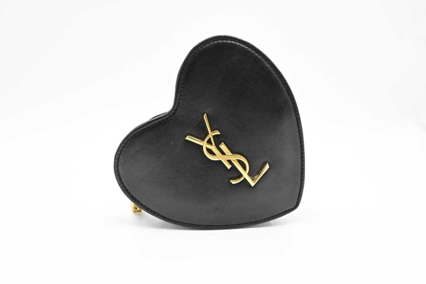 YSL Saint Laurent Love Heart In Travel Bag Leather Black