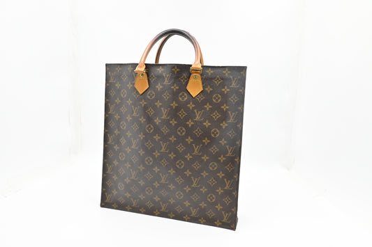 Louis Vuitton Sac Plat Monogram Canvas Handbag Canvas 3