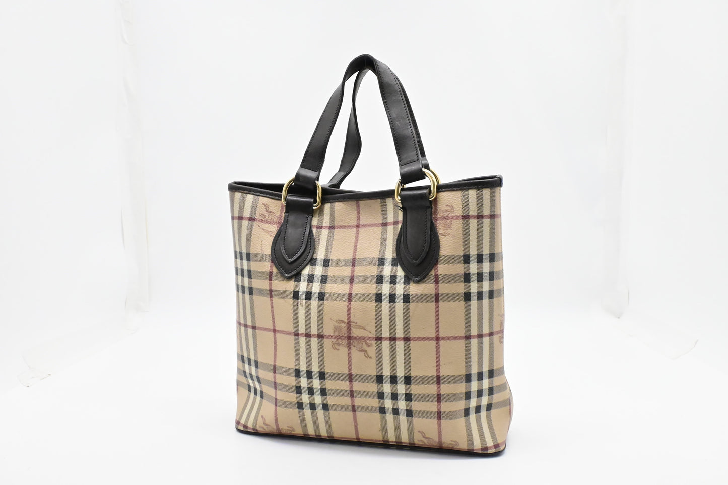 Burberry Handbag In Checked Coated Canvas Travel Bag