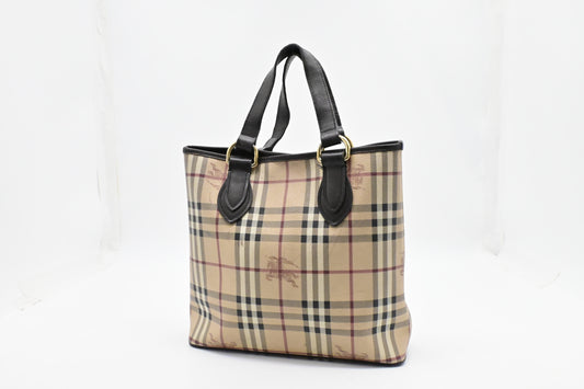 Burberry Handbag In Checked Coated Canvas Travel Bag