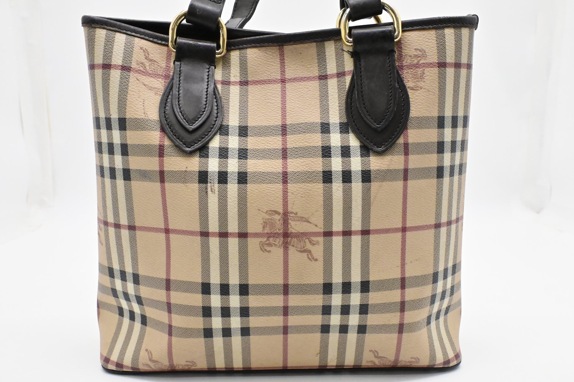 Burberry Handbag In Checked Coated Canvas Travel Bag