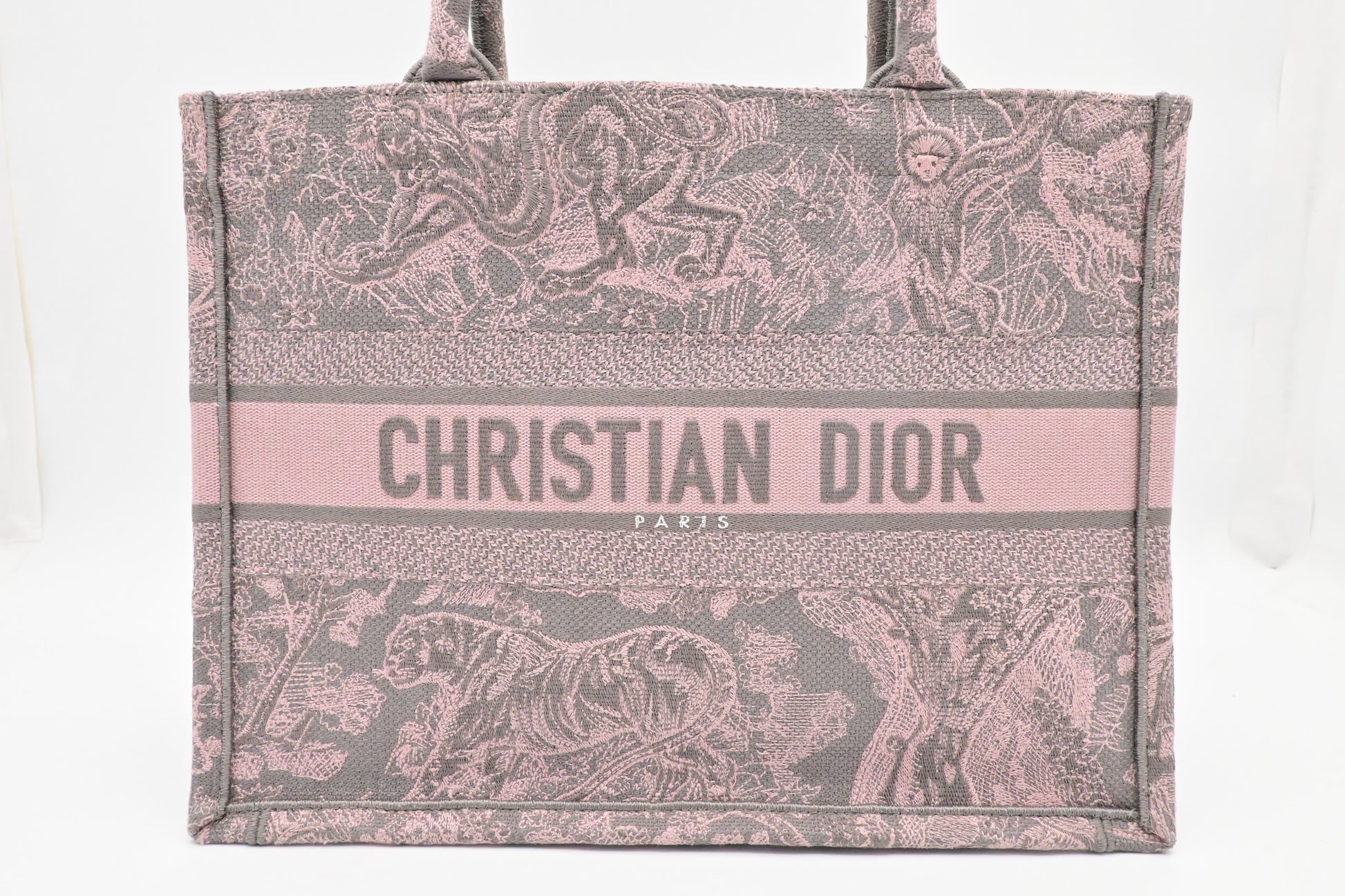 Dior Book Tote In Toile De Jouy Sauvage Pink Medium Tote Bag