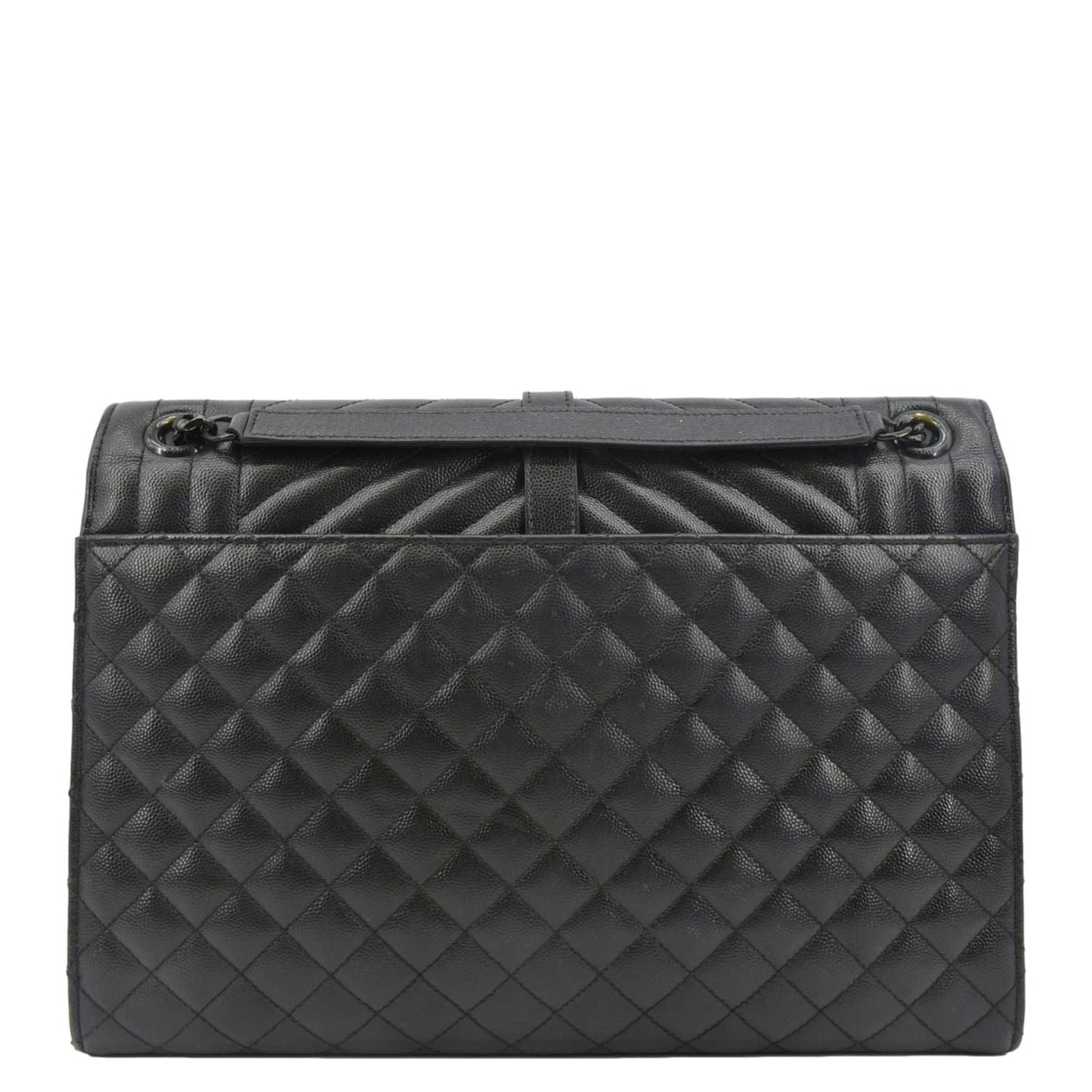 YSL Saint Laurent Yves Envelope Mix Matelass Shoulder Bag Leather Black Chain Matelasse Envelope Chain