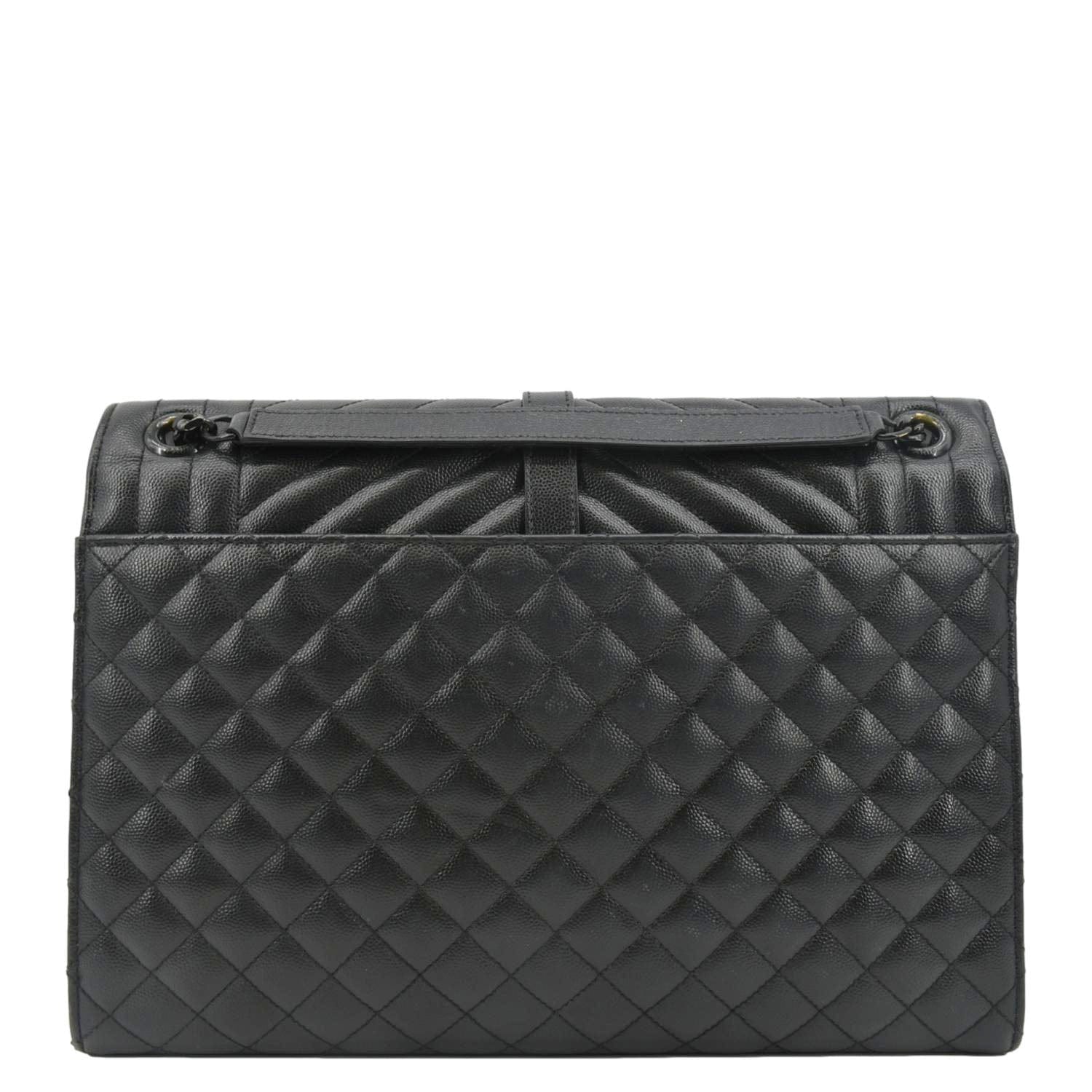 YSL Saint Laurent Yves Envelope Mix Matelass Shoulder Bag Leather Black Chain Matelasse Envelope Chain