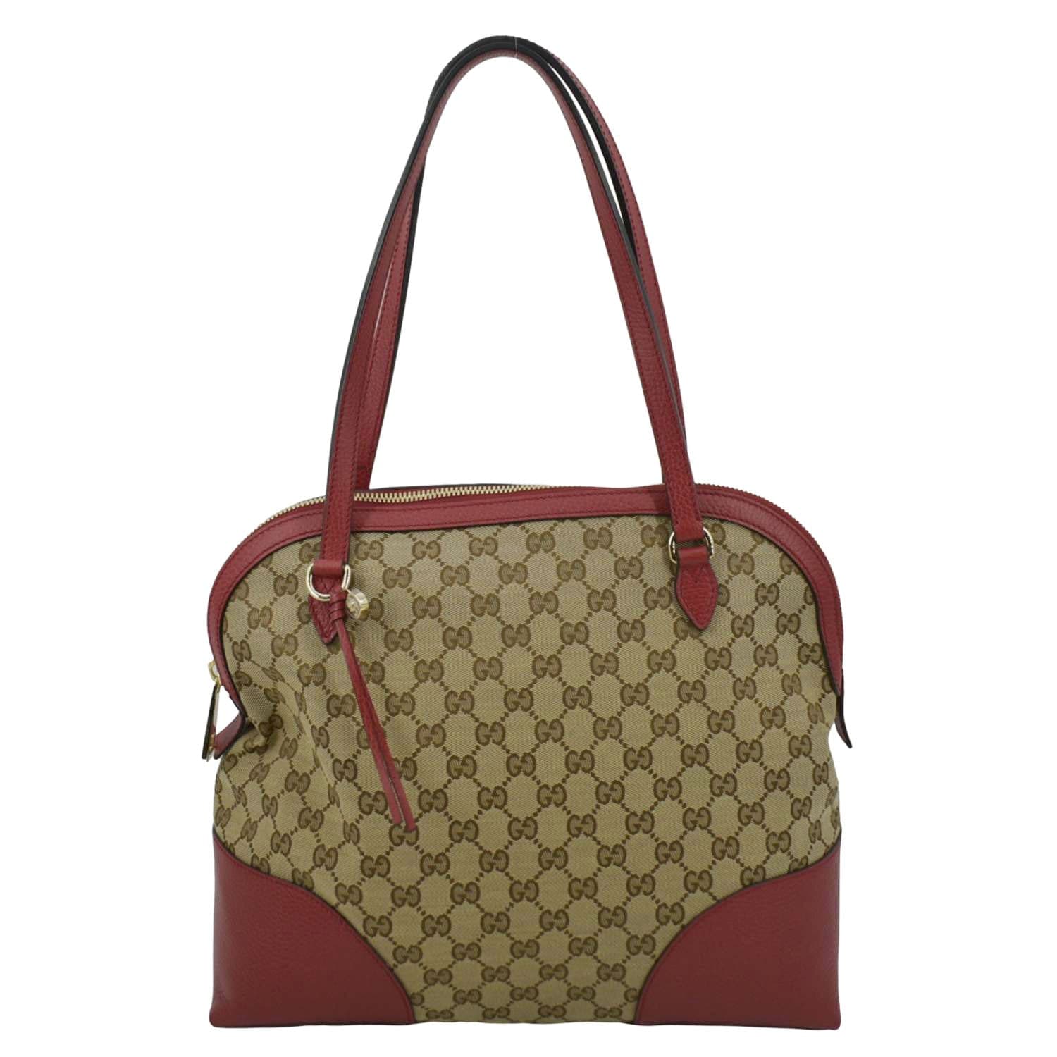 Gucci Bree Dome Shoulder Bag Canvas Beige