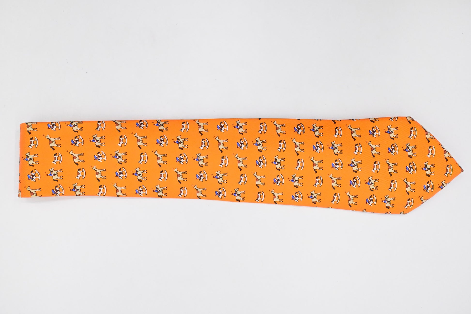Hermes Tie In Orange Silk Handbag Travel Bag