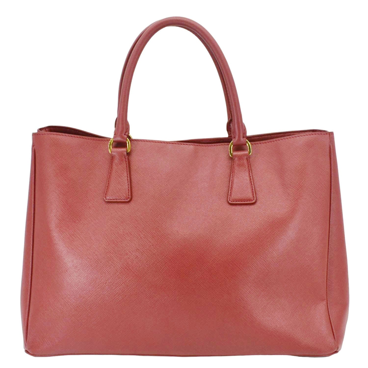 Prada Lux Open Tote Bag Leather Saffiano Red