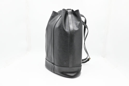 Louis Vuitton Randonnee Black GM Leather Epi Handbag