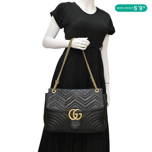 Gucci Marmont Large Shoulder Bag Leather Matelasse