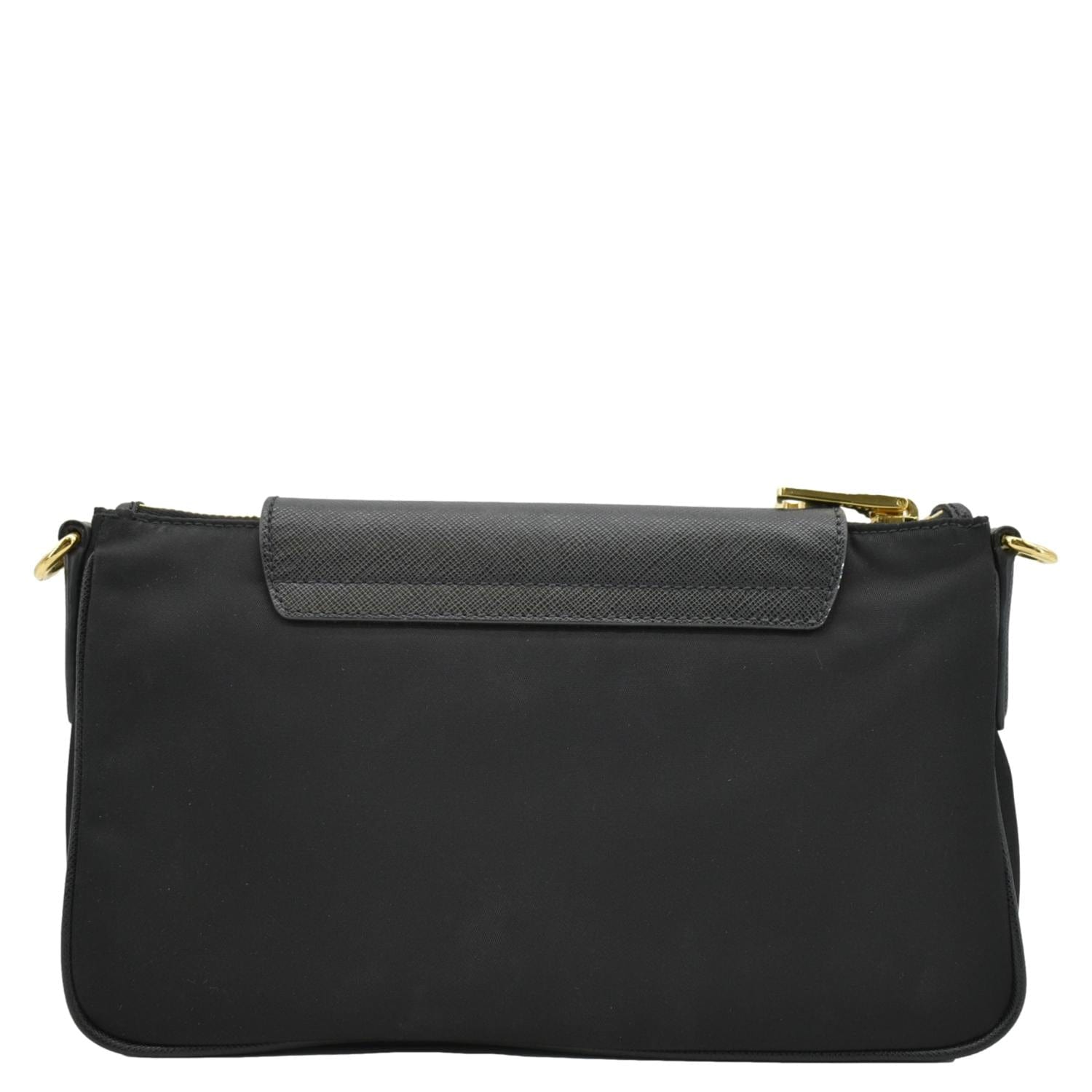 Tessuto Saffiano Crossbody Bag Black Small