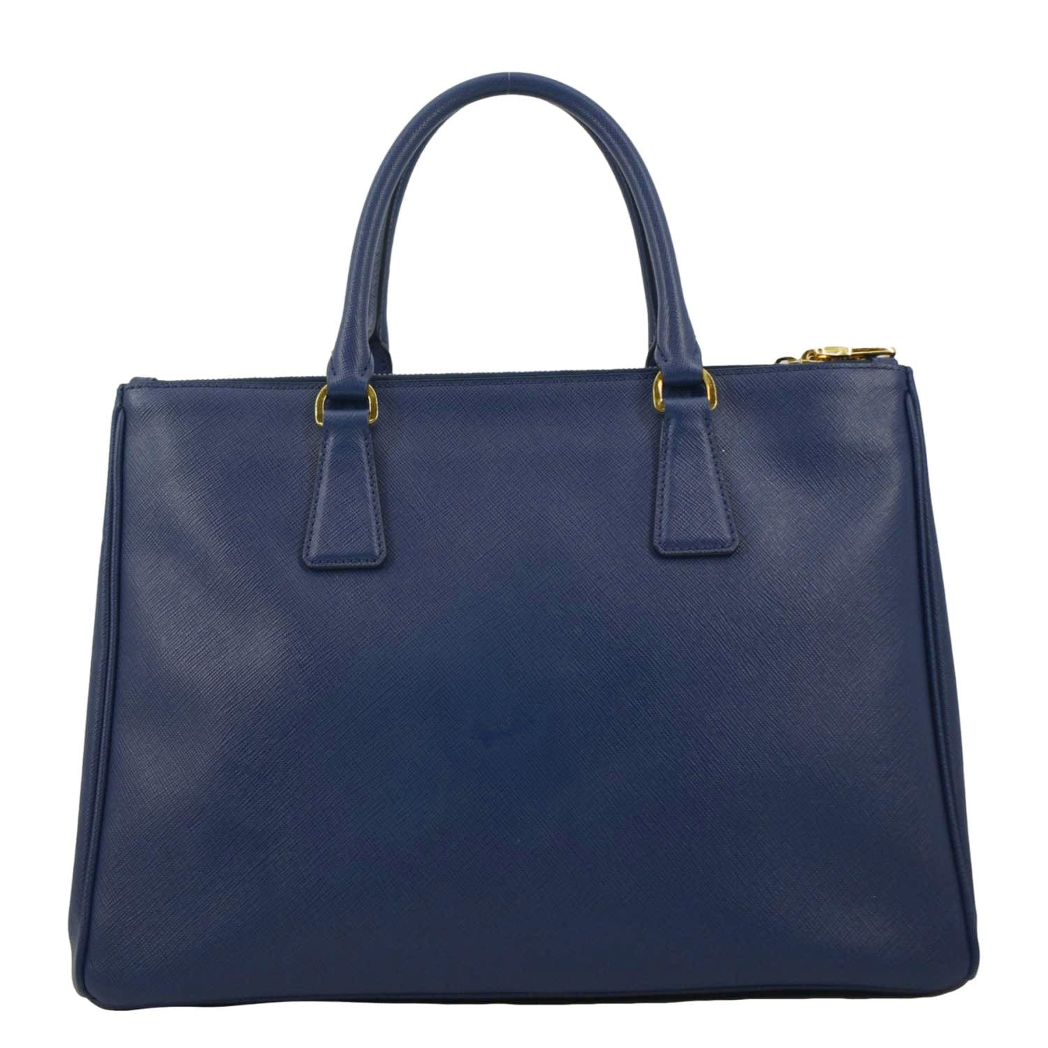 Prada Galleria Double Zip Tote Bag Leather Saffiano Blue