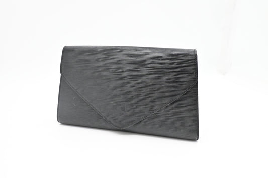 Louis Vuitton Art Deco Epi Leather Black Clutch Bag