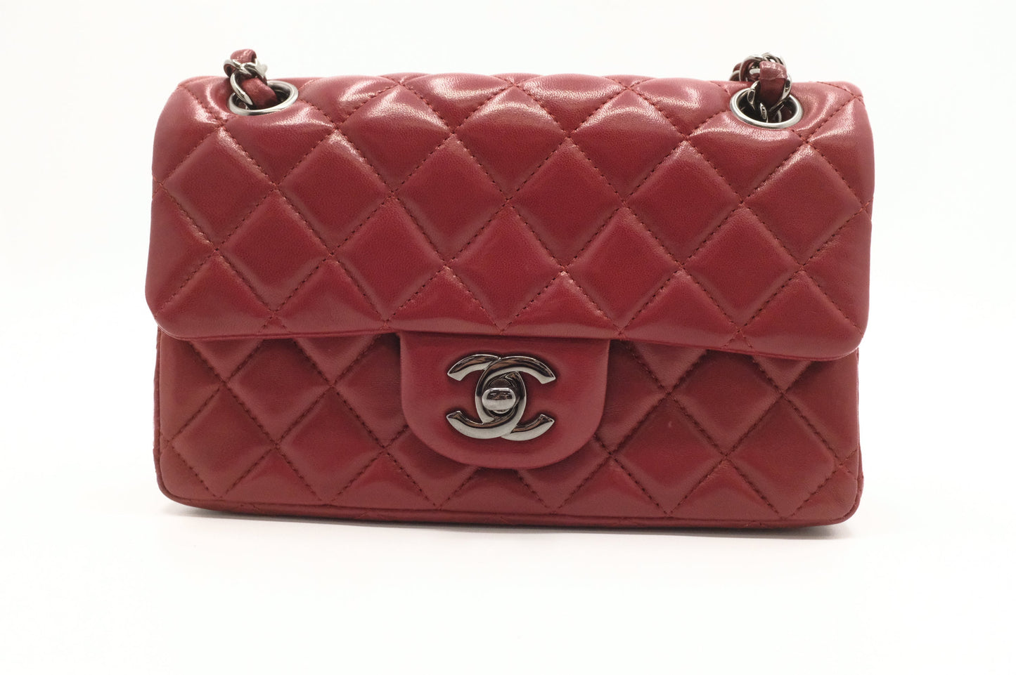 Chanel Flap Red Leather Mini Bag