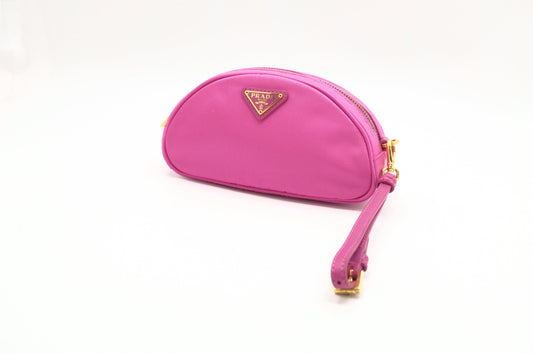 Prada Pouch In Handbag Nylon Pink Travel Bag