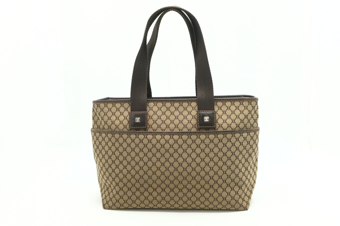 Celine Shoulder Bag In Triomphe Canvas Brown