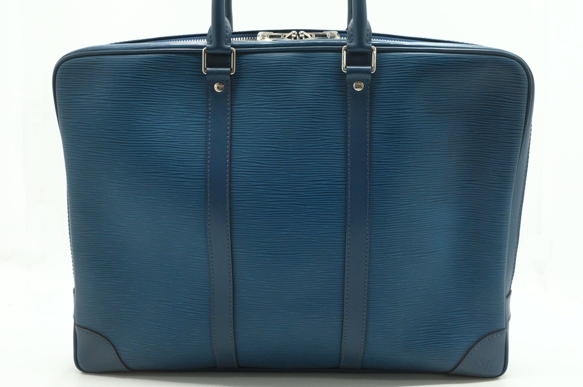 Louis Vuitton Poche Document Epi Leather Blue Handbag