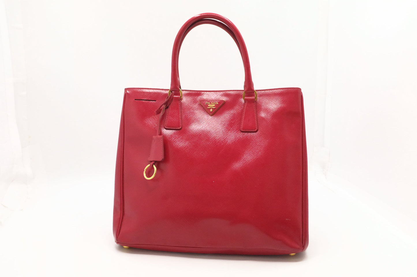 Prada Galleria In Saffiano Handbag Leather Red Travel Bag