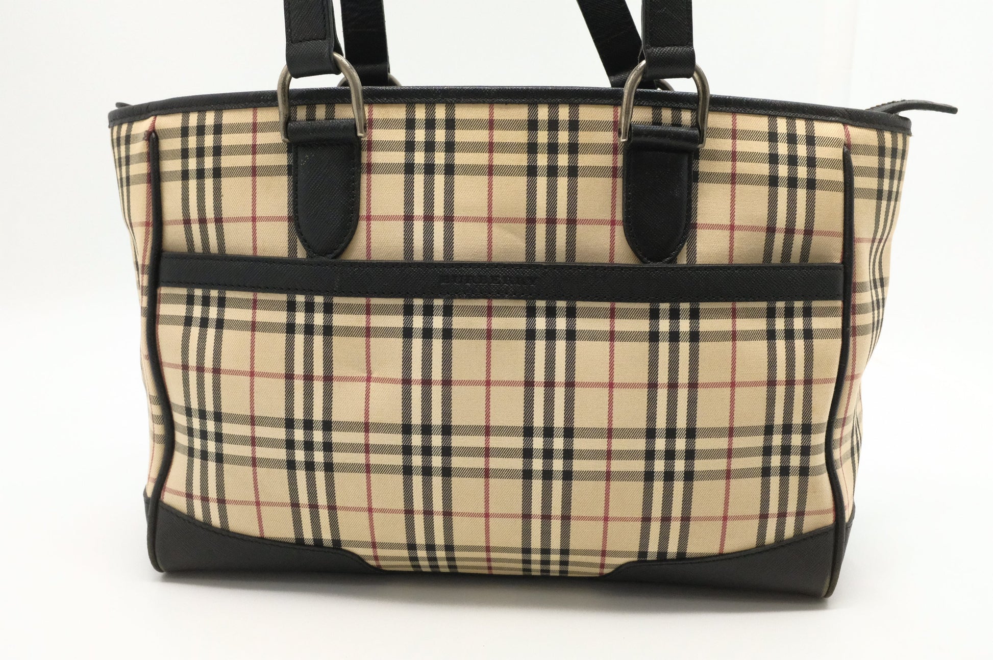 Burberry Shoulder Bag In Check Canvas Beige