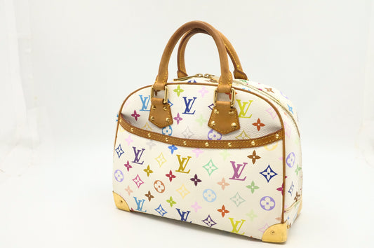 Louis Vuitton Trouville Multicolor White Canvas Handbag Canvas 2