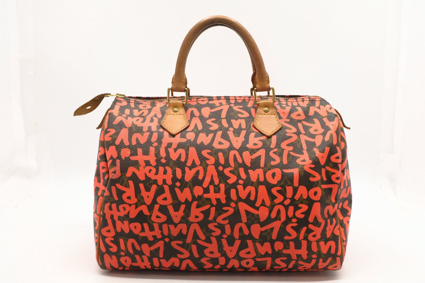 Louis Vuitton x Stephen Spro Speedy 30 Canvas Orange Handbag