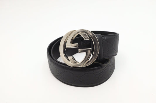 Gucci Guccissima Leather Black Belt