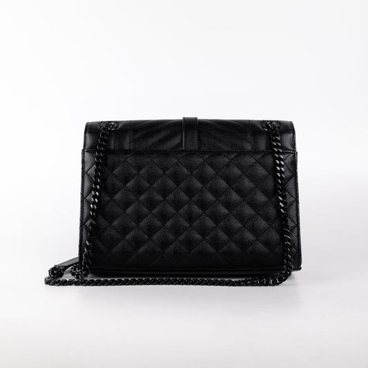 YSL Saint Laurent Envelope Crossbody Bag Black Medium