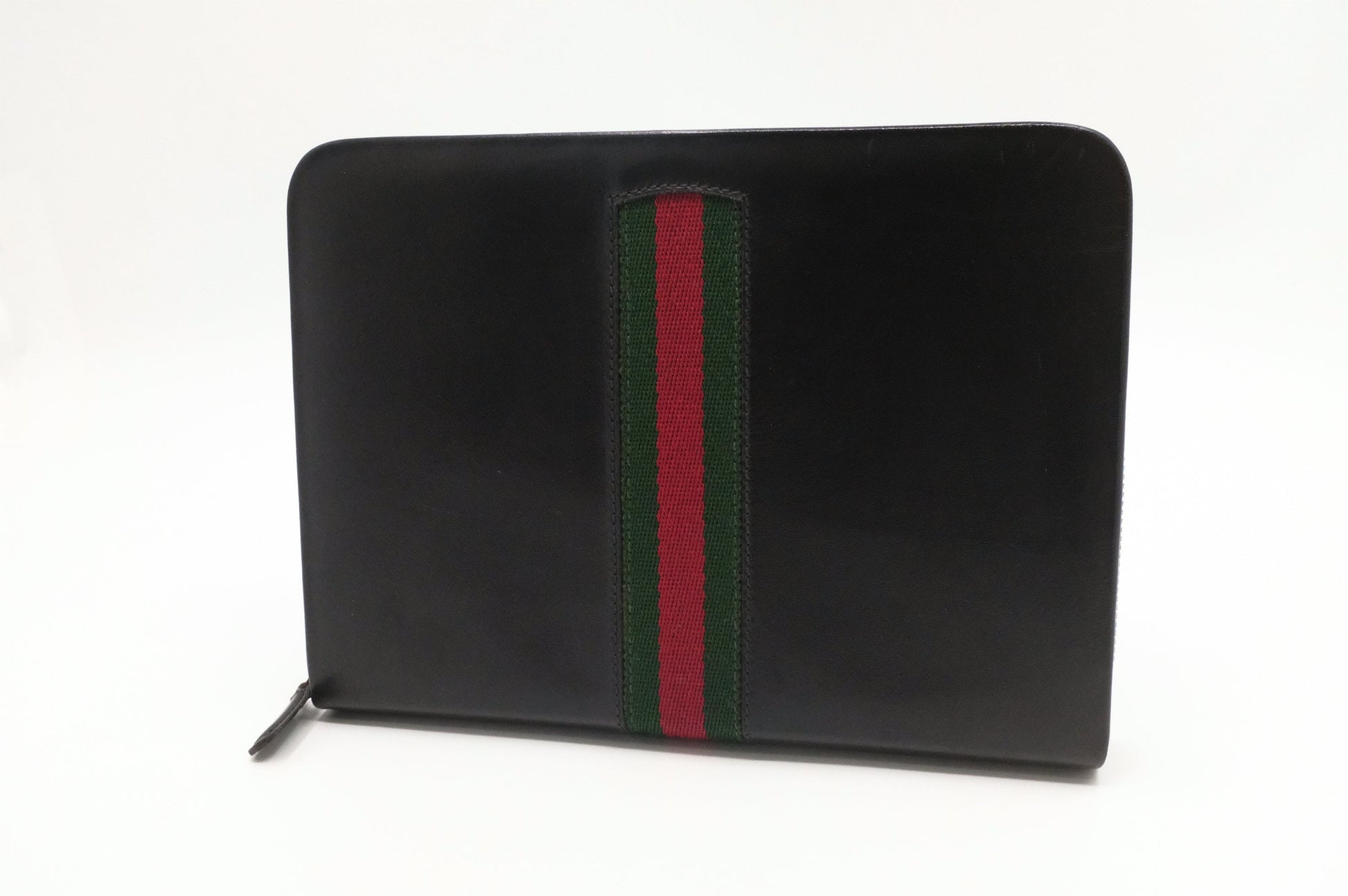Gucci Zipped Leather Black Clutch Bag
