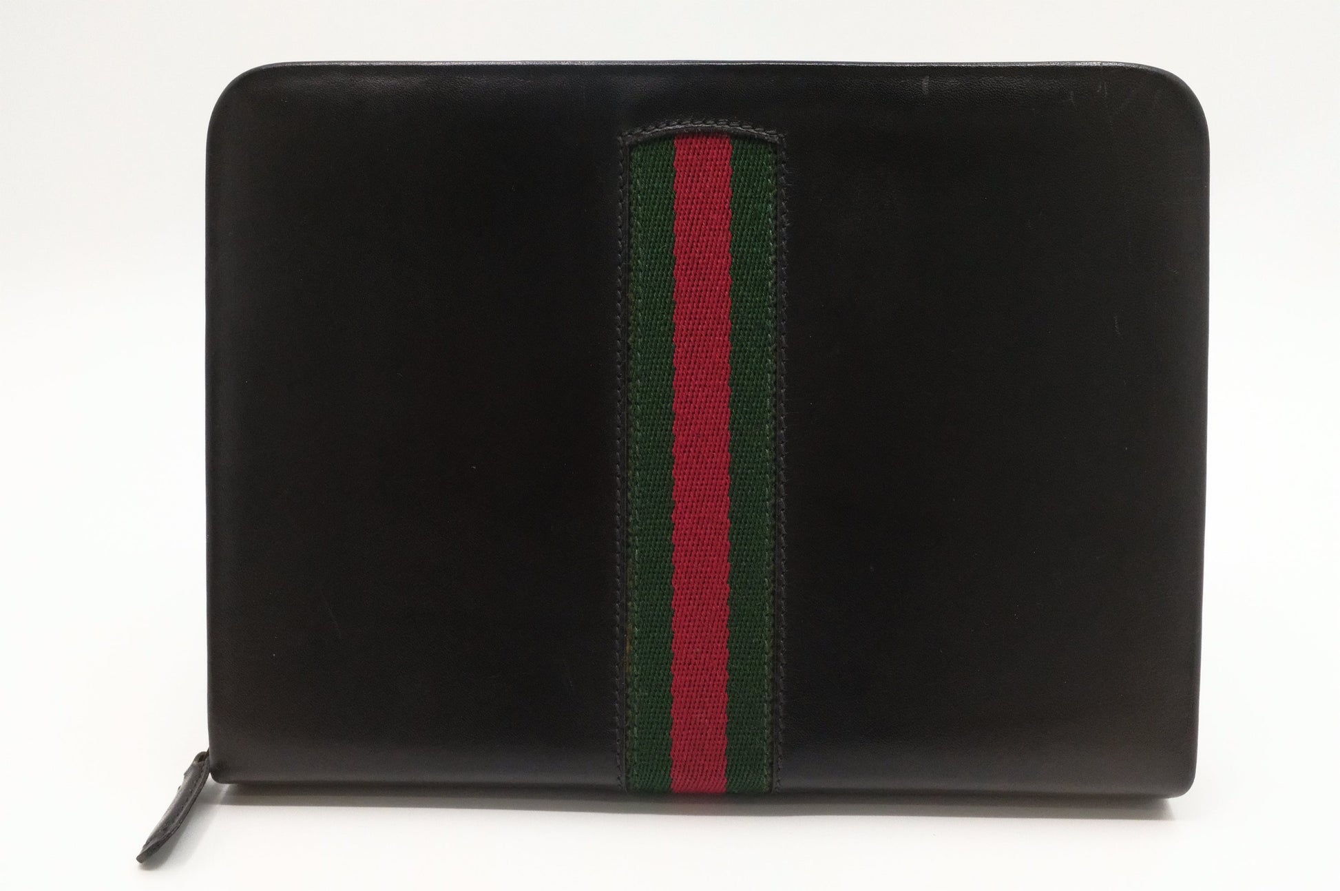 Gucci Zipped Leather Black Clutch Bag