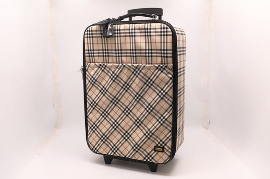 Burberry Luggage In Checked Handbag Canvas Brown Travel Bag