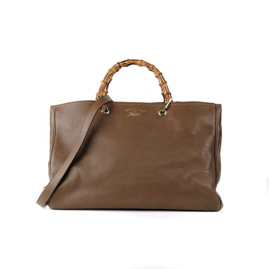 Gucci Bamboo Handle Tote Brown Large Tote Bag