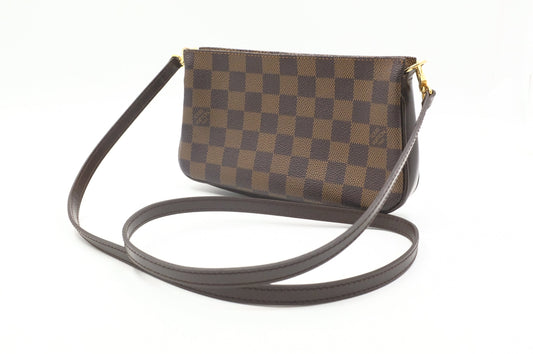 Louis Vuitton Navona Pochette Accessoires Ebene Damier Canvas Clutch Bag