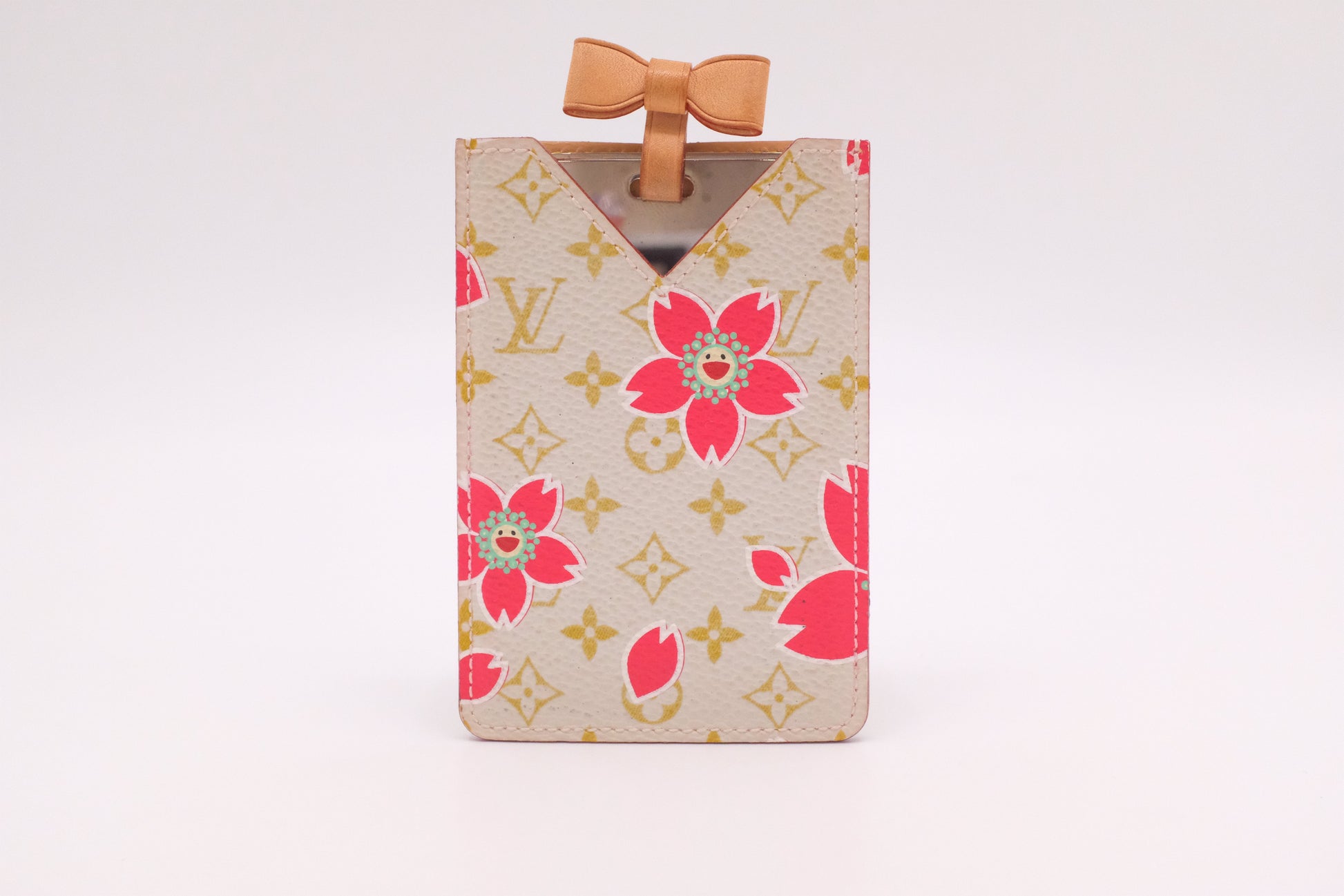 Louis Vuitton x Takashi Murakami Etui Miroir Monogram Canvas White Pink Handbag