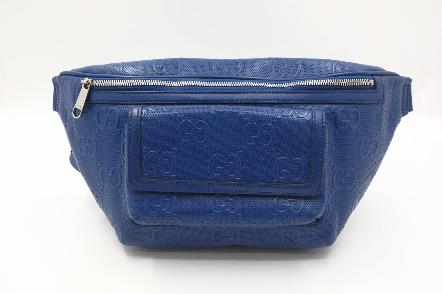Gucci GG Leather Blue Belt