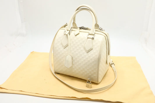 Louis Vuitton Speedy Cube Facette White Leather Damier Handbag Leather 1