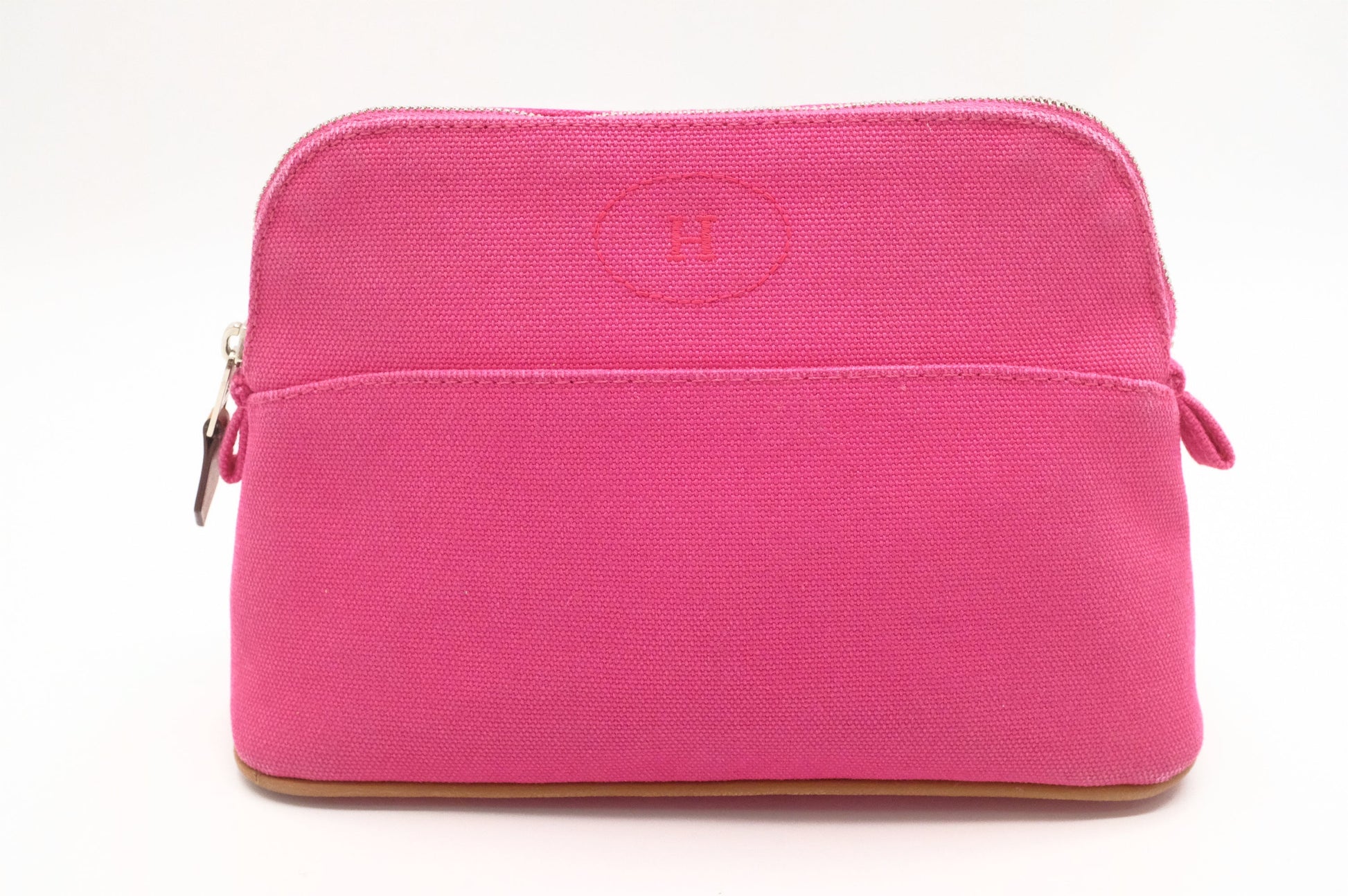 Hermes Bolide Pouch In Handbag Canvas Pink Travel Bag