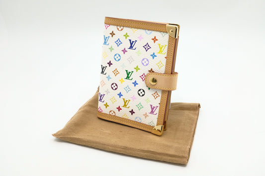 Louis Vuitton Agenda PM Monogram Canvas White Multicolor Handbag