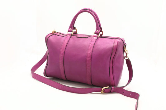 Gucci 2-Way Boston Magenta Leather Travel Bag