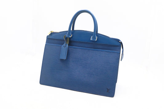 Louis Vuitton Riviera Blue Leather Epi Handbag