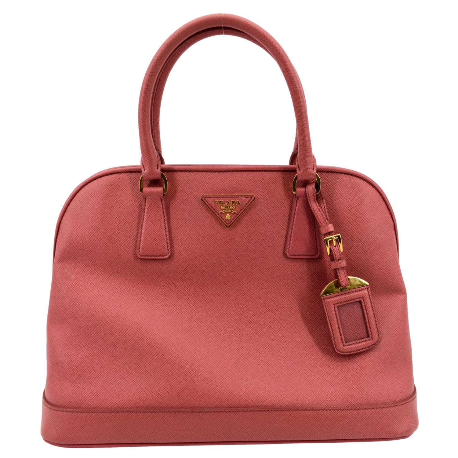 Prada Promenade Satchel Bag Leather Saffiano Pink