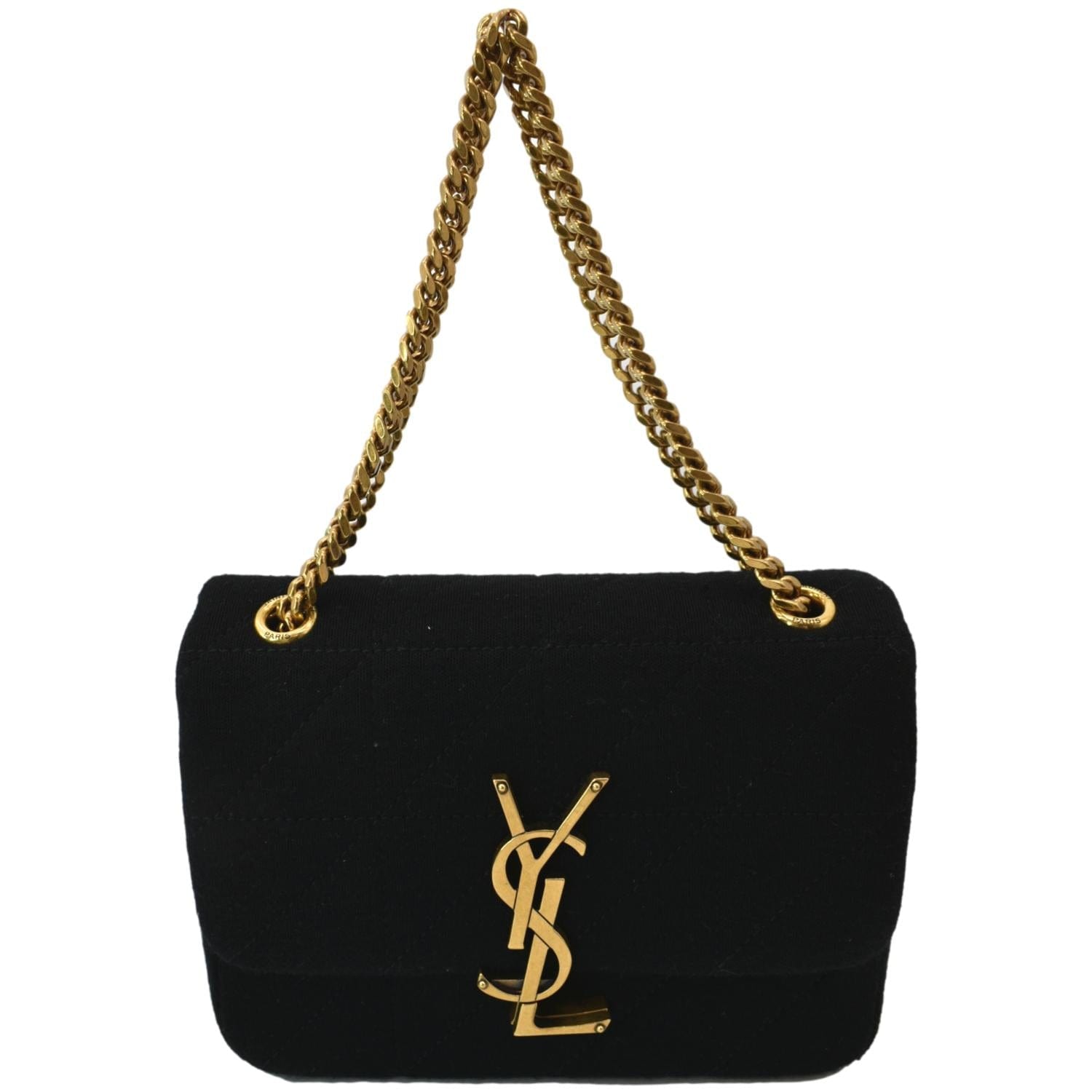 YSL Saint Laurent Saint Jamie Carre Rive Gauche Wool Bag Black Mini Travel Bag
