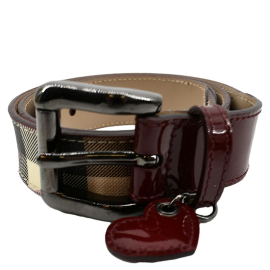 Burberry Luxury Nova Check Heart Belt Red Multicolor