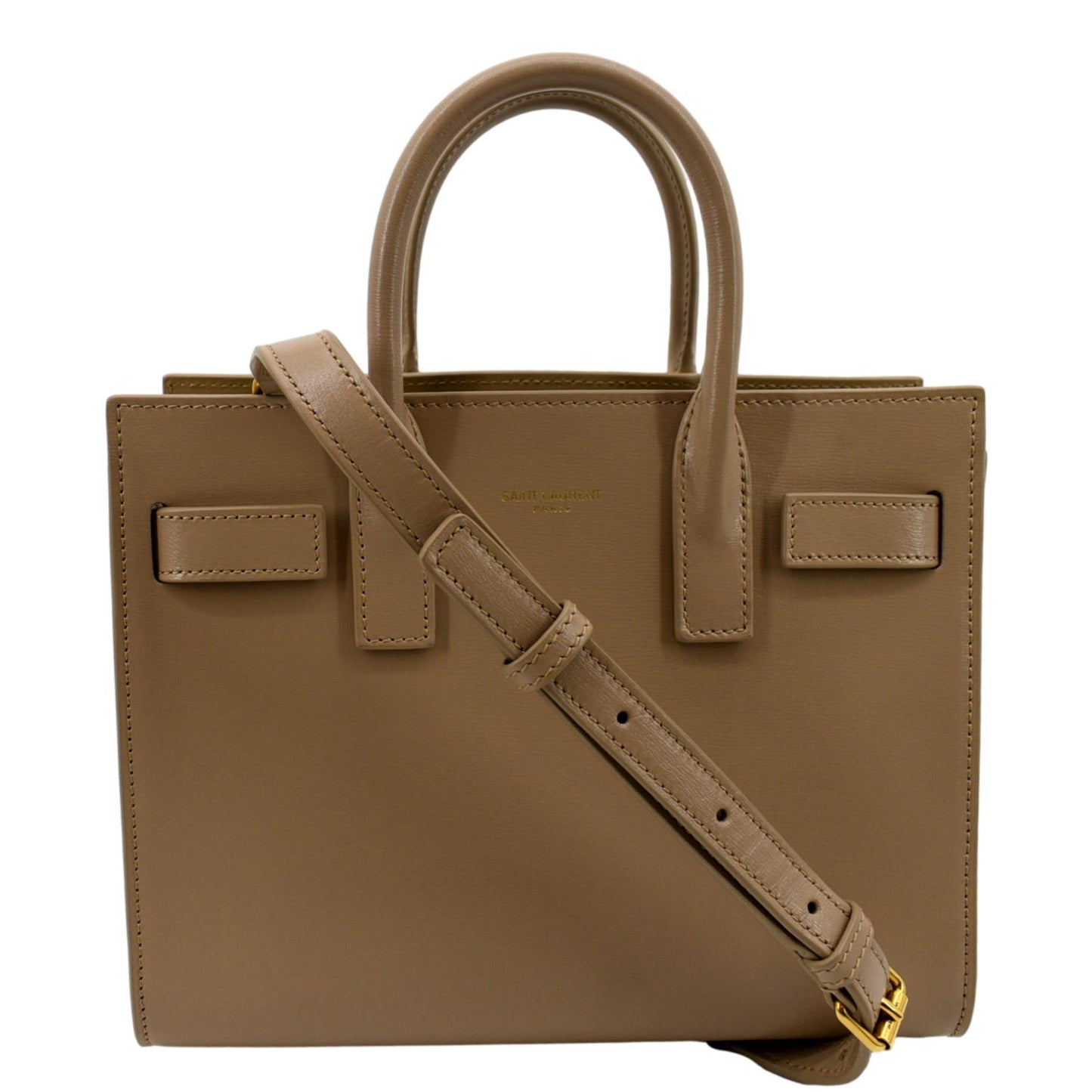 YSL Saint Laurent Saint Sac De Jour Nano Smooth Satchel Leather Beige Shoulder Bag