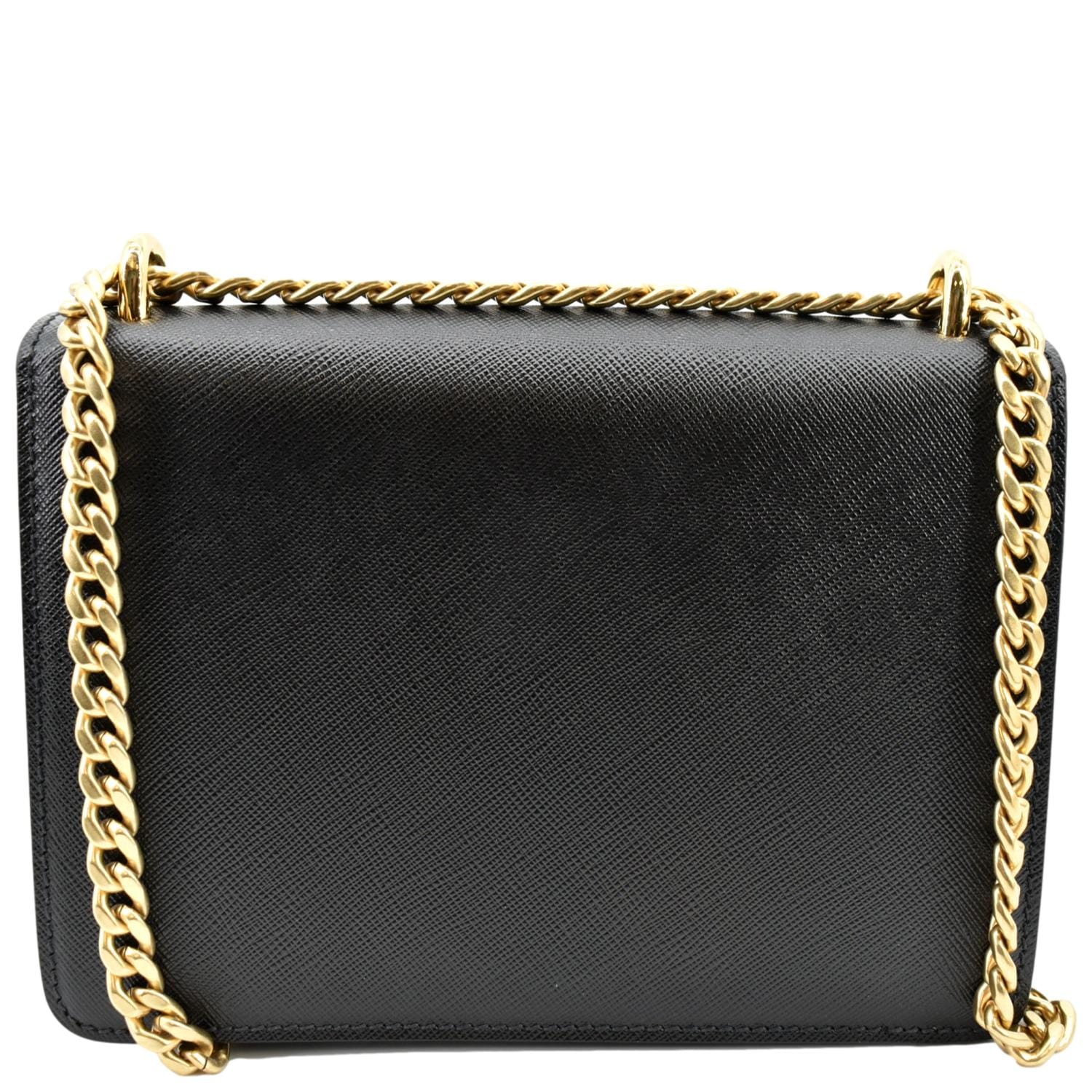 Saffiano Lux Crossbody Bag Leather Black